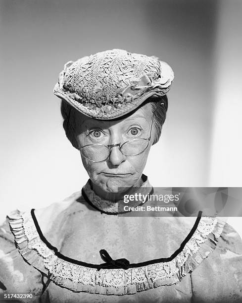 Close-up of Irene Ryan as "Granny" from the television series "The Beverly Hillbillies." Ca. 1960s.