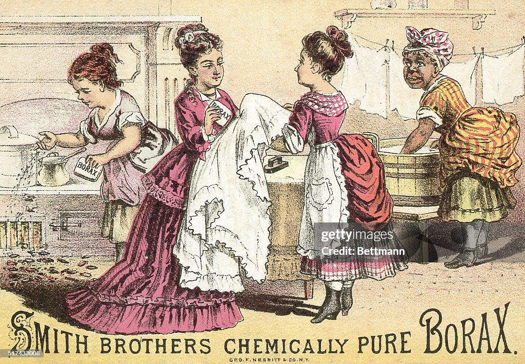 Woman & Servants Do Laundry/1900S Illus