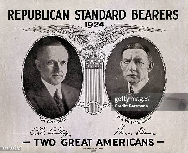 Election poster for Calvin Coolidge and Charles Dawes, 1924.