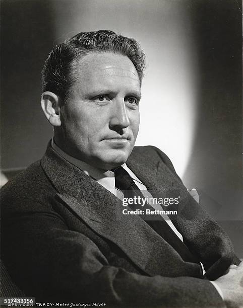 Portrait of actor Spencer Tracy. Undated publicity photo.