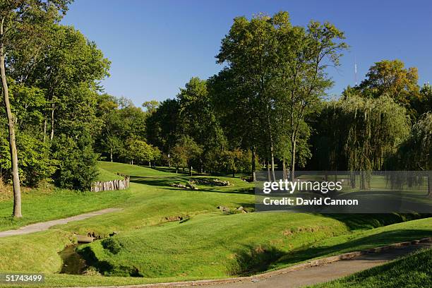 The 182 yard par 3 13th hole at Crooked Stick Golf Club, on September 08, 2004 in Carmel, Indianapolis, USA.