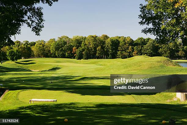 The 214 yard par 3 17th hole at Crooked Stick Golf Club, on September 08, 2004 in Carmel, Indianapolis, USA.