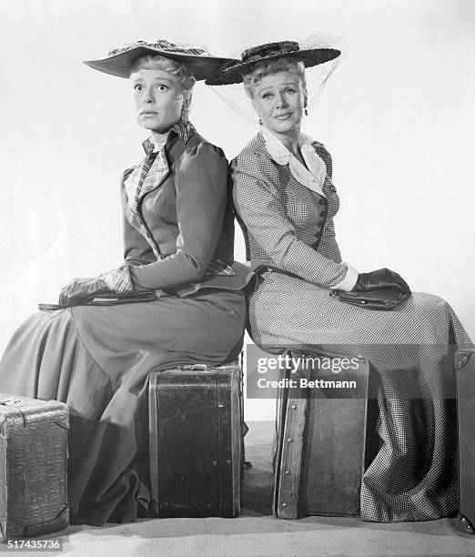Ginger Rogers and Carol Channing in The First Traveling Saleslady, RKO's comedy drama of the 1890's. Barry Nelson, David Brian and James Arness also...