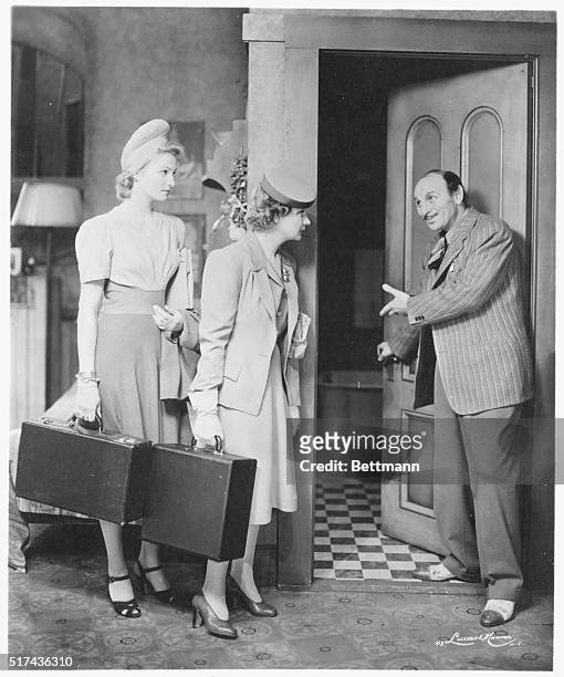 Morris Carnovsky, as the landlord, shows an apartment to Shirley Booth and Jo Ann Sayers in the Broadway production of My Sister Eileen.