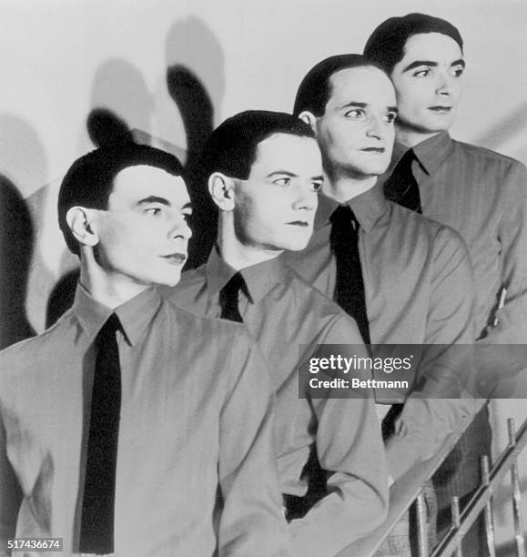 Left to right are Karl Bartos, Rolf Hutter, Florian Schneider and Wolfgan Flur.