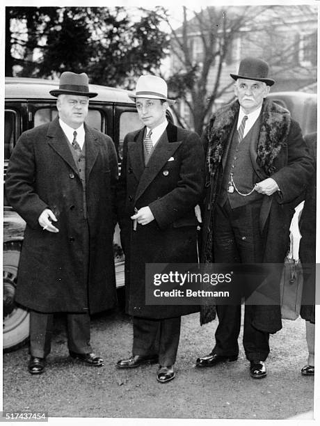 Flemington, New Jersey- L to R: Samuel Foley, District Attorney of the Bronx and New Jersey Attorney General David T. Wilentz were photographed as...