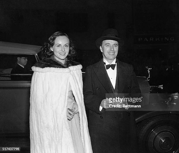 Charlie Chaplin and Paulette Goddard became "first nighters" here recently to witness the opening performance of the Ziegfeld Follies in the Biltmore...