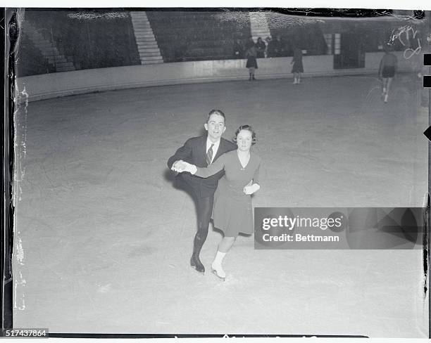 James and Grace Madden, brother and sister of Boston, Mass., who are defending their National Pair Championship figure skating title at the United...