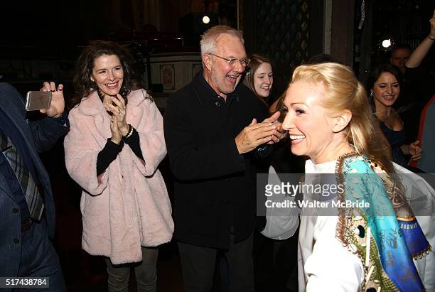Sarah Jane Shanks with Edie Brickell and Walter Bobbie during the Broadway Opening Night Actors' Equity Gypsy Robe Ceremony honoring Sarah Jane...