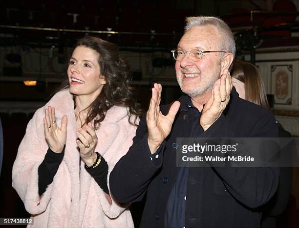Edie Brickell and Walter Bobbie during the Broadway Opening Night Actors' Equity Gypsy Robe Ceremony honoring Sarah Jane Shanks for 'Bright Star' at...