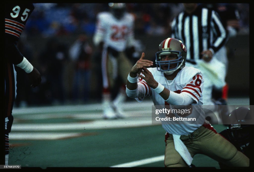 Joe Montana Makes Gesture for Timeout