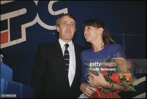 Newly-elected Canadian Prime Minister Brian Mulroney and his wife Mila Mulroney.