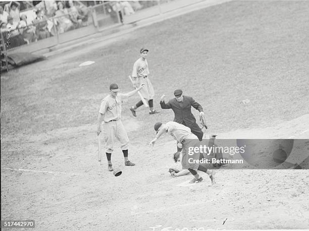 Not only did Bucky Walters, of the Cincinnati Reds, pitch a two-hit game against the Brooklyn Dodgers today, August 26th, but he helped himself along...