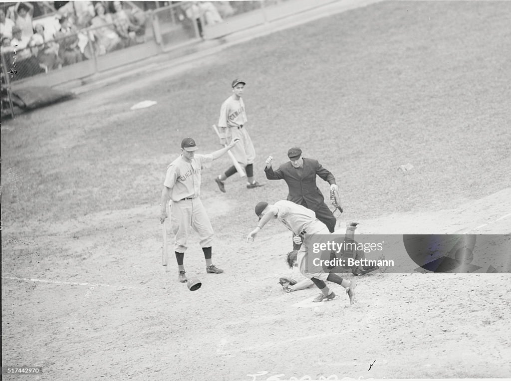 Bucky Walters Scoring Home Run