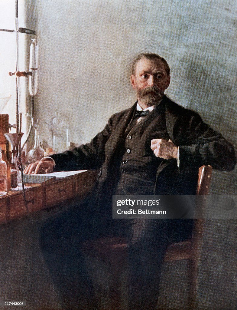 Portrait of Alfred Nobel In His Laboratory by Emil Osterman