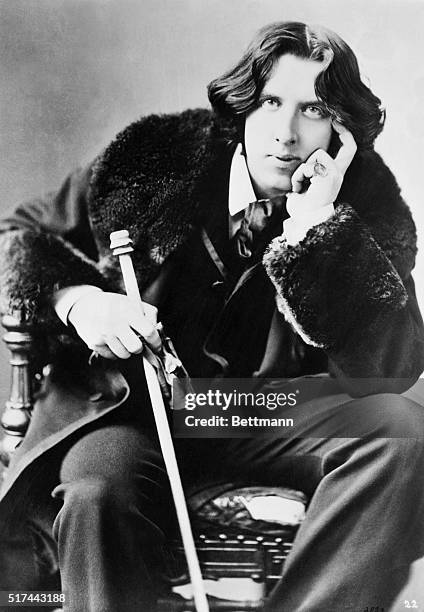 Oscar Wilde, Irish dramatist, poet, and wit, born Oscar Fingal O'Flahertie Wills in 1854.