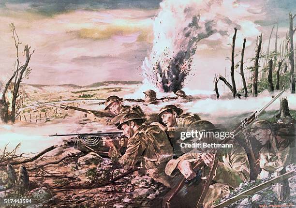 Army in action near Mezy , France, July 1918, during World War I.