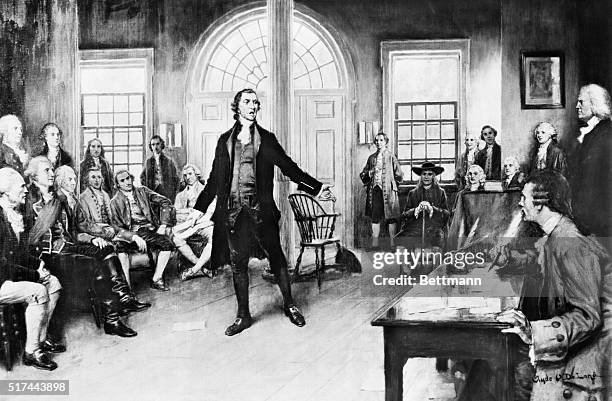 Patrick Hentry Using A Computer Patrick Henry in the First Continental Congress. Painting by Clyde ...