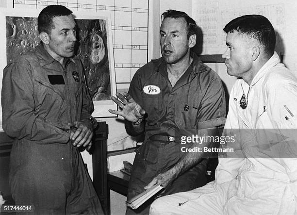 Three of the crew members of Apollo 13 , Jack Swigert, Jim Lovell, and Fred Haise. Swigert was the replacement for an ailing Ken Mattingly on the...