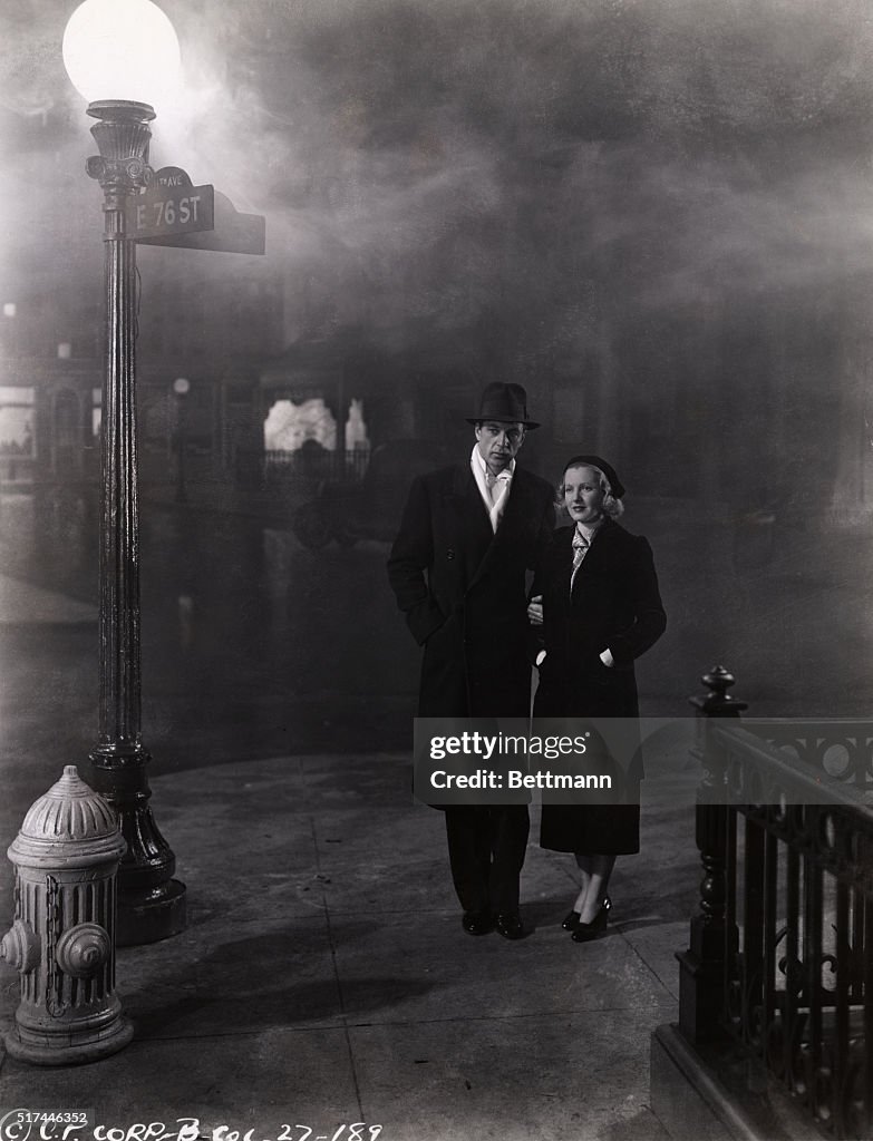 Gary Cooper Walking with Jean Arthur