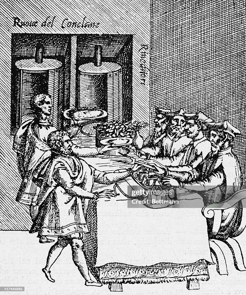 Cardinals Eating Dinner During Conclave
