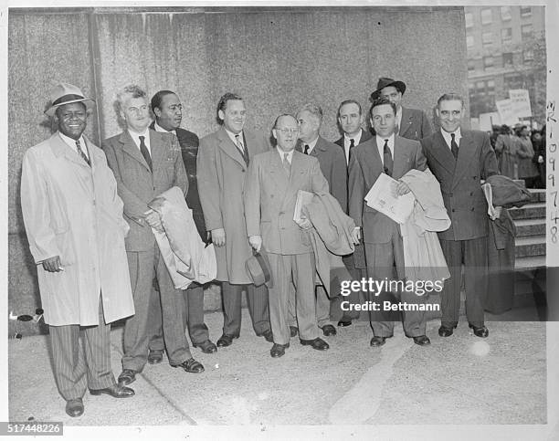 Only William Z. Foster, the National Chairman of the Communist Party is absent from this group of the National Board of the Communist Party of the U....