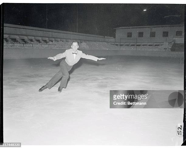 Allan Hays Jenkins, USA in action during his free skating performance that won him again the world champion title.