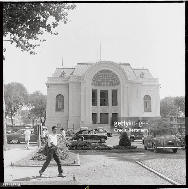 This is the Municipal Theater of Saigon, South Vietnam, within a few days it will be the seat of Vietnam's first Constitutive Assembly, as Vietnam is...