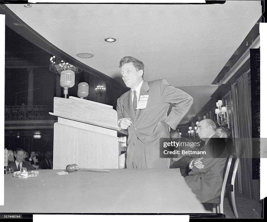 Francis B. Prozel Standing at Podium