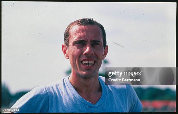 Portrait of Steve Ovett, the British long distance runner and Olympic medalist.