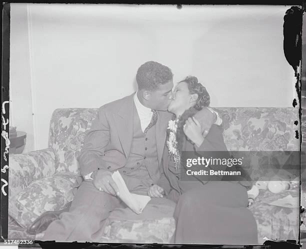 Louis and Bride. After the Battle, the Honeymoon. Bronx, New York: Within a little more than an hour after he had disposed of Max Baer in a slashing...