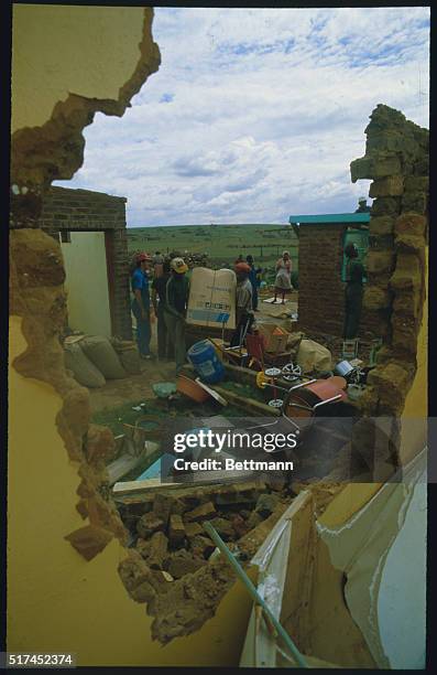 Mogopa, South Africa: General view through a wall in the home of a former resident of Mogopa, South Africa. The villagers have until the end of 11/29...