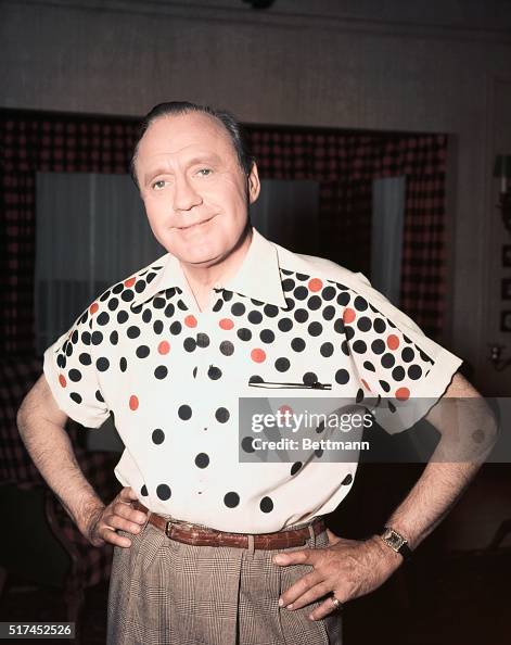 Comedian and Actor Jack Benny Standing with Hands on His Hips Comedian and Actor Jack Benny Standing with Hands on His Hips