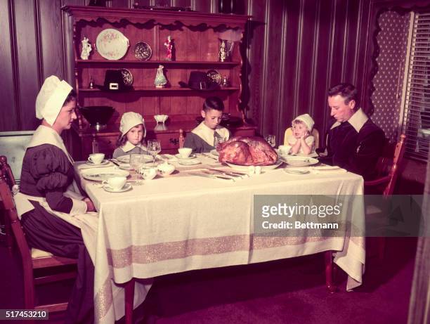 S George Gobel and family give thanks on Thanksgiving Day 1956, but the two tiniest members of the Gobel clan, Leslie and Georgia appear more...