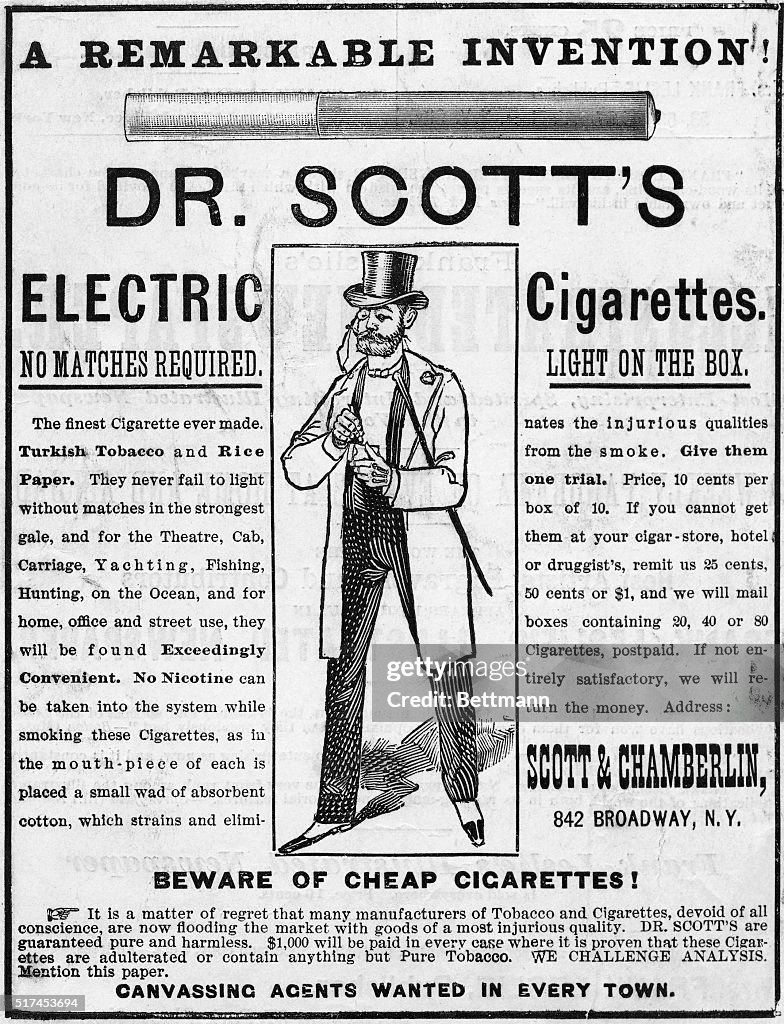 Advertisement For Dr Scott'S Cigarettes