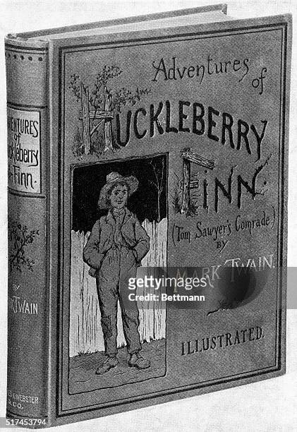 Cover of "The Adventures of Huckleberry Finn", by Samuel Clemens. First American Edition, New York 1885, Published by Charles L. Webster & Co.