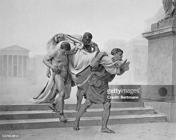 Rome: The Body Of Caesar. Gaius Julius Caesar , his dead body being carried across the forum.