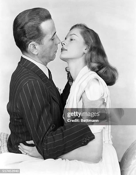 Humphrey Bogart and Lauren Bacall in a scene from AAP's Warner Bros. Drama, The Big Sleep.