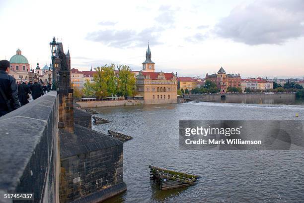 vltava river, prague. - smetana museum stock pictures, royalty-free photos & images