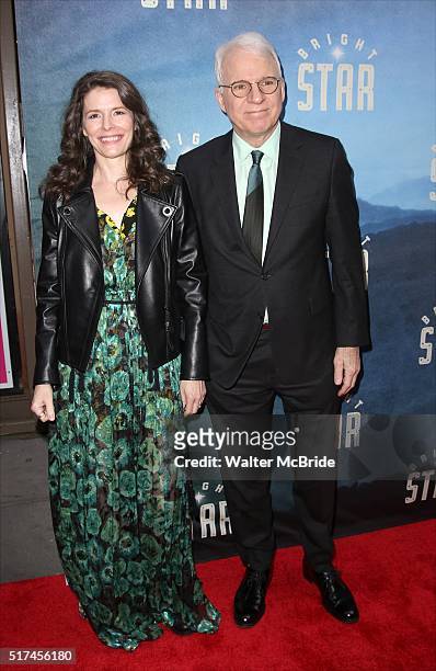 Edie Brickell and Steve Martin attend the Broadway Opening Night Performance of 'Bright Star' at the Cort Theatre on March 24, 2016 in New York City.