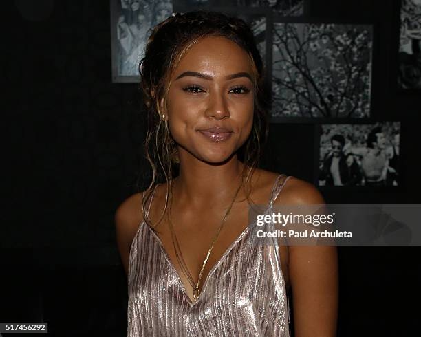 Actress / Model Karrueche Tran attends the Perez Hilton birthday celebration at Blind Dragon on March 24, 2016 in West Hollywood, California.