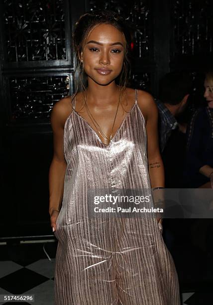 Actress / Model Karrueche Tran attends the Perez Hilton birthday celebration at Blind Dragon on March 24, 2016 in West Hollywood, California.