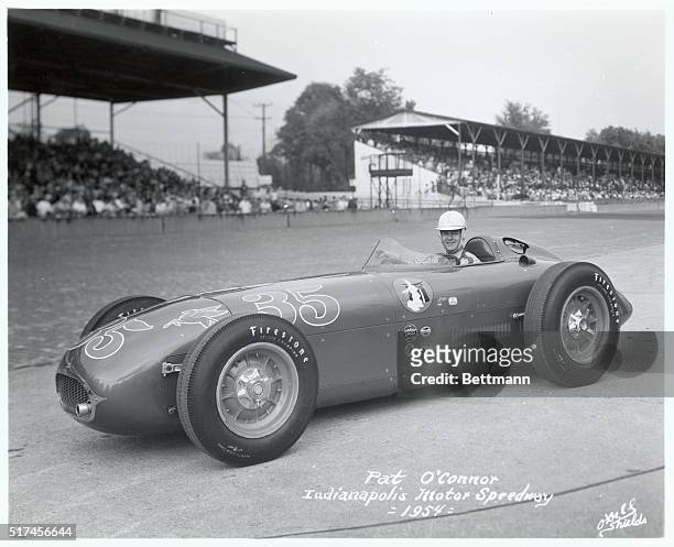 PAT O'CONNOR, INDIANAPOLIS MOTOR SPEEDWAY, 1954.PHOTOGRAPH.