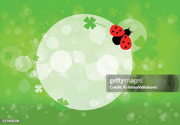 green hintergrund - ladybug stock-grafiken, -clipart, -cartoons und -symbole