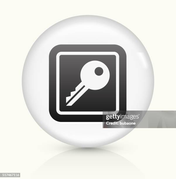 key icon on white round vector button - locksmith stock illustrations