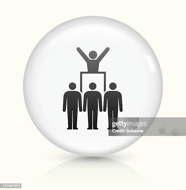 protest and leader icon on white round vector button - boycott stock illustrations