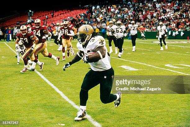 Running back Ricky Williams of the New Orleans Saints during a 28 to 27 loss to the San Francisco 49ers on .