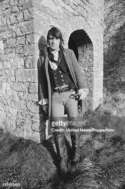 Swiss born actor Oliver Tobias pictured in character as Jack Vincent from the television drama series Smuggler on location on 18th December 1980.