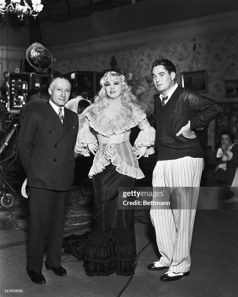 Mae West with Adolph Zukor and Leo McCarey