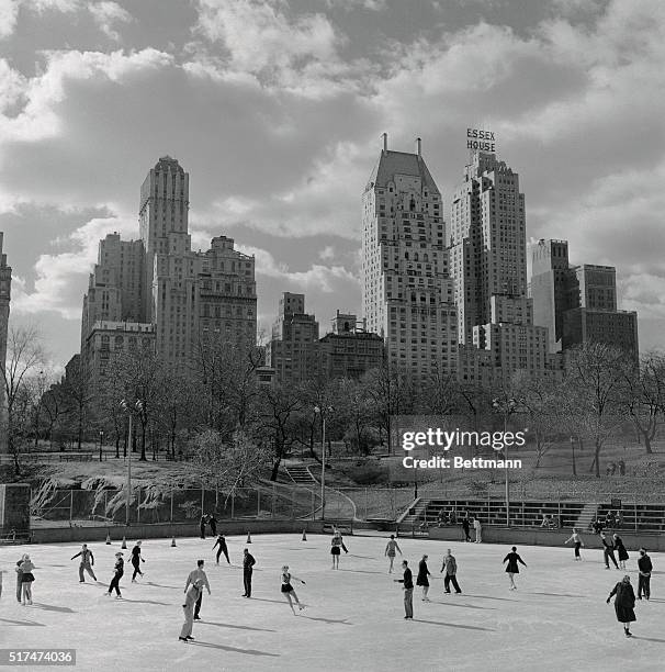 View of Ice Skating in Central Park